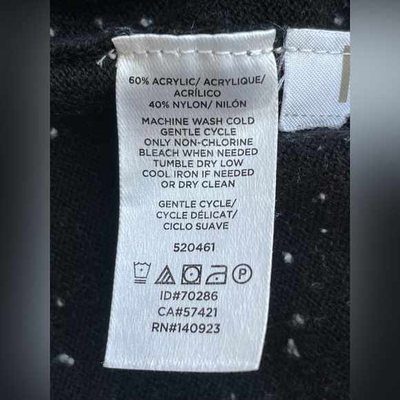 LOFT White Speckled Black High Collar Sweater Dress Size Medium - Picture 8 of 9